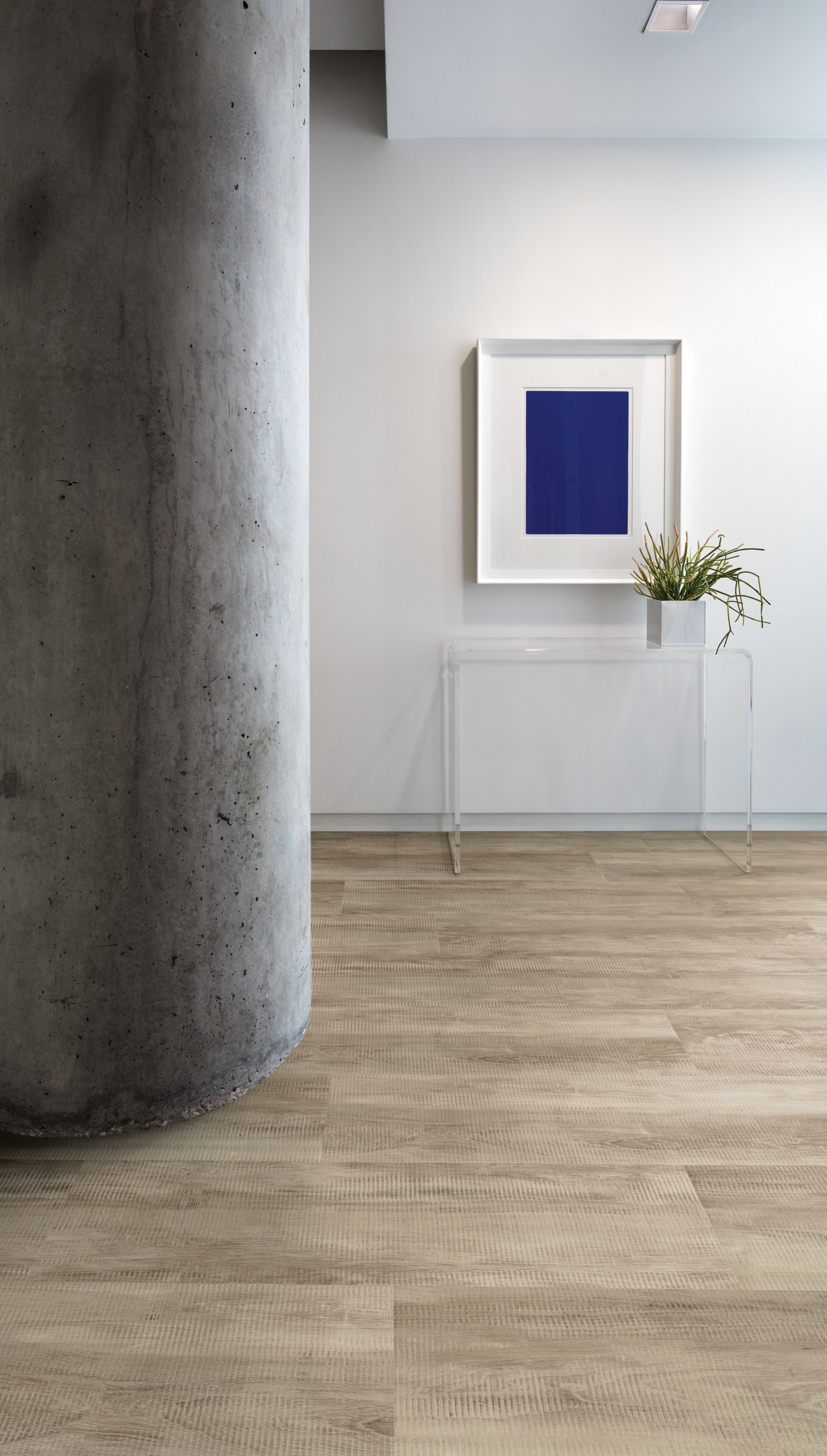 Interface Textured Woodgrains LVT in hallway with large column image number 2